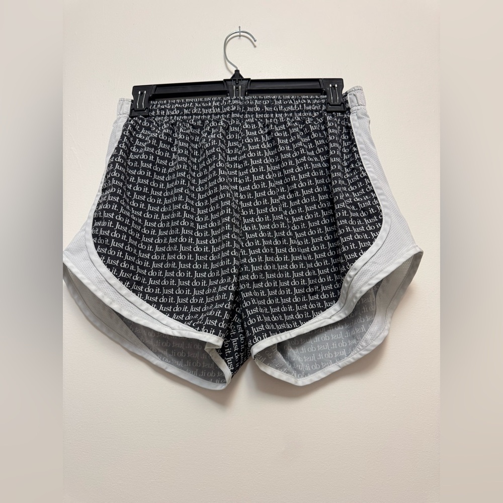 Nike Women's Black and White Athletic Shorts
